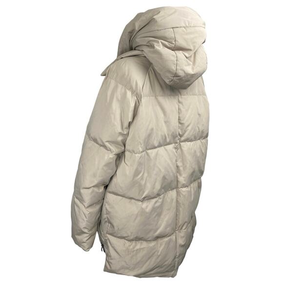 Orolay Women's Cream Full Zip Sherpa Hooded Hoodie Down Puffer Coat Jacket Sz XL - Picture 2 of 7